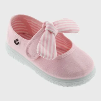 Merceditas de laço cor de rosa clarinho