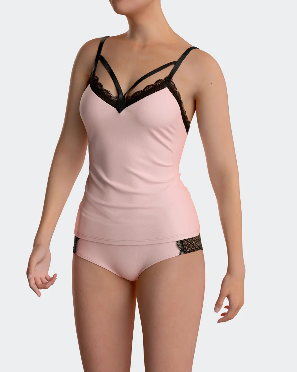 Top de Alças com detalhes em renda