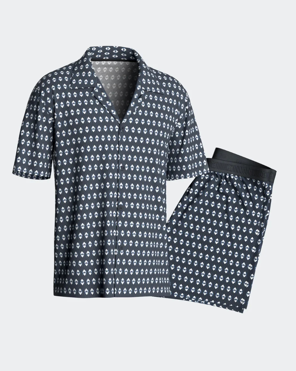 Pijama curto de homem em algodão Lyocell - Image 2