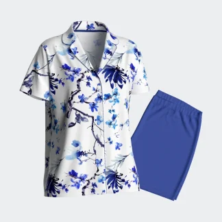 Pijama de mulher curto com botões em Modal