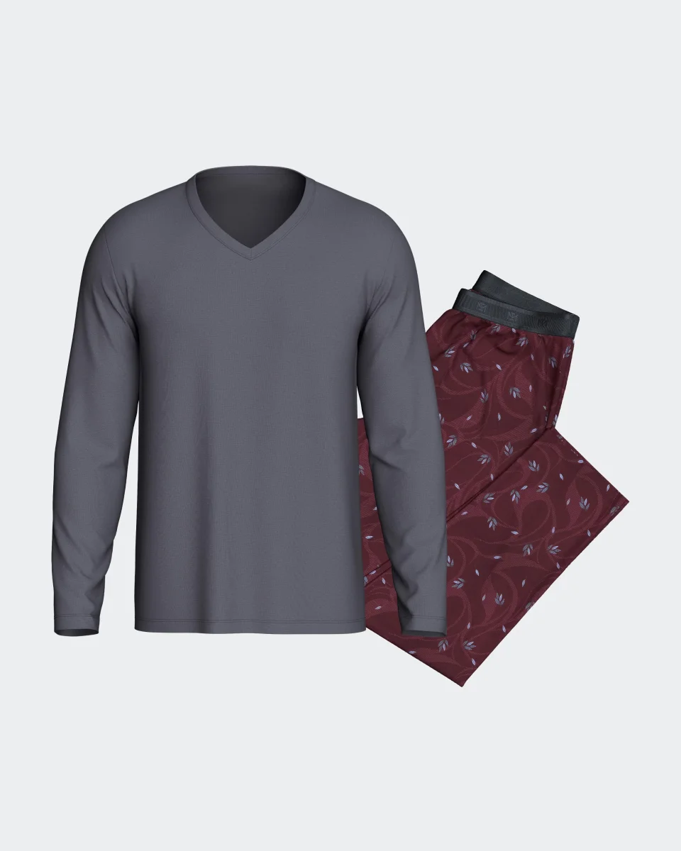 Pijama de homem comprido em Algodão Lyocell - Image 2