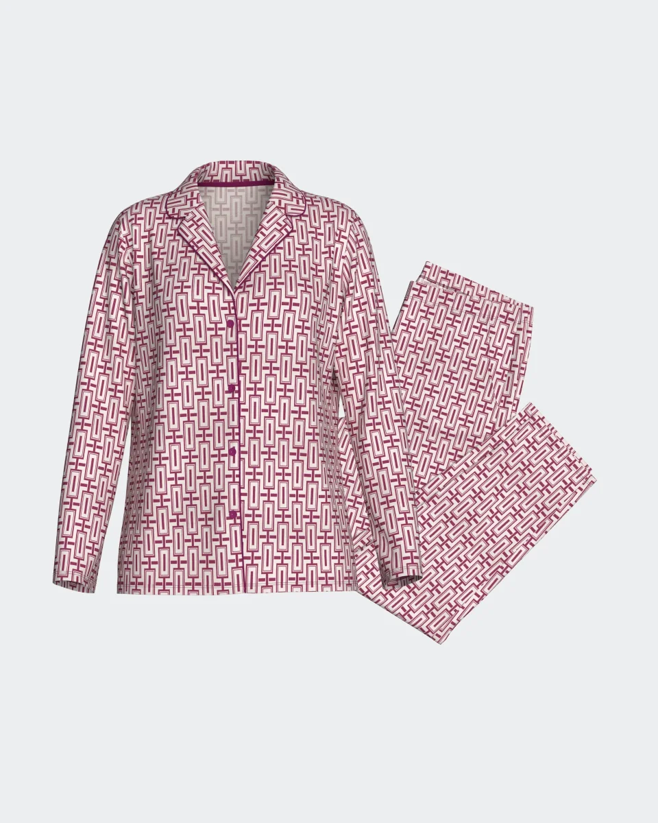 Pijama de mulher com botões em Algodão Modal - Image 2