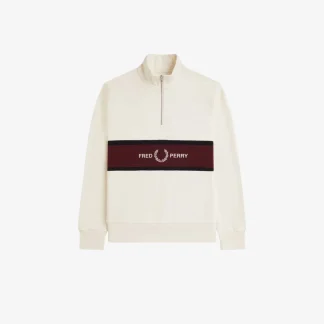 Fred Perry M2418 Embroidered Panel Half Zip Sweatshirt